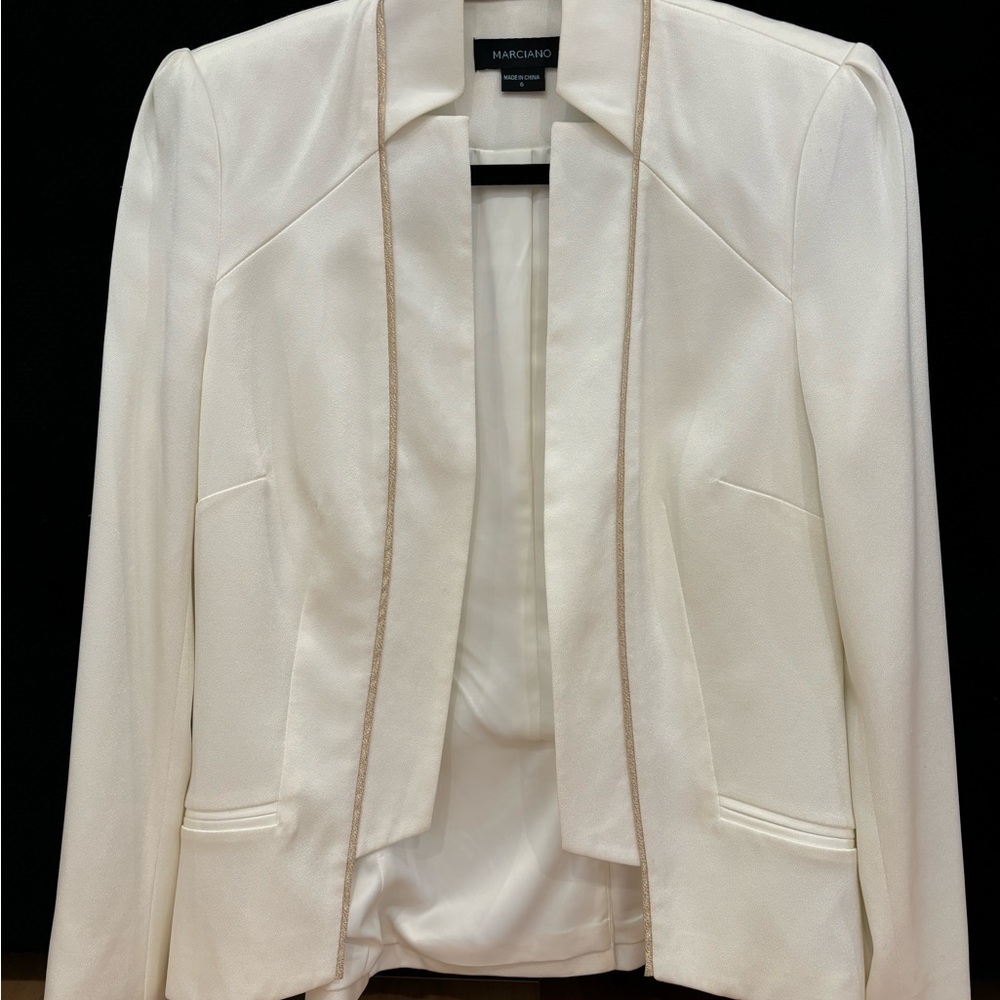 Marciano White and Gold Trim Blazer